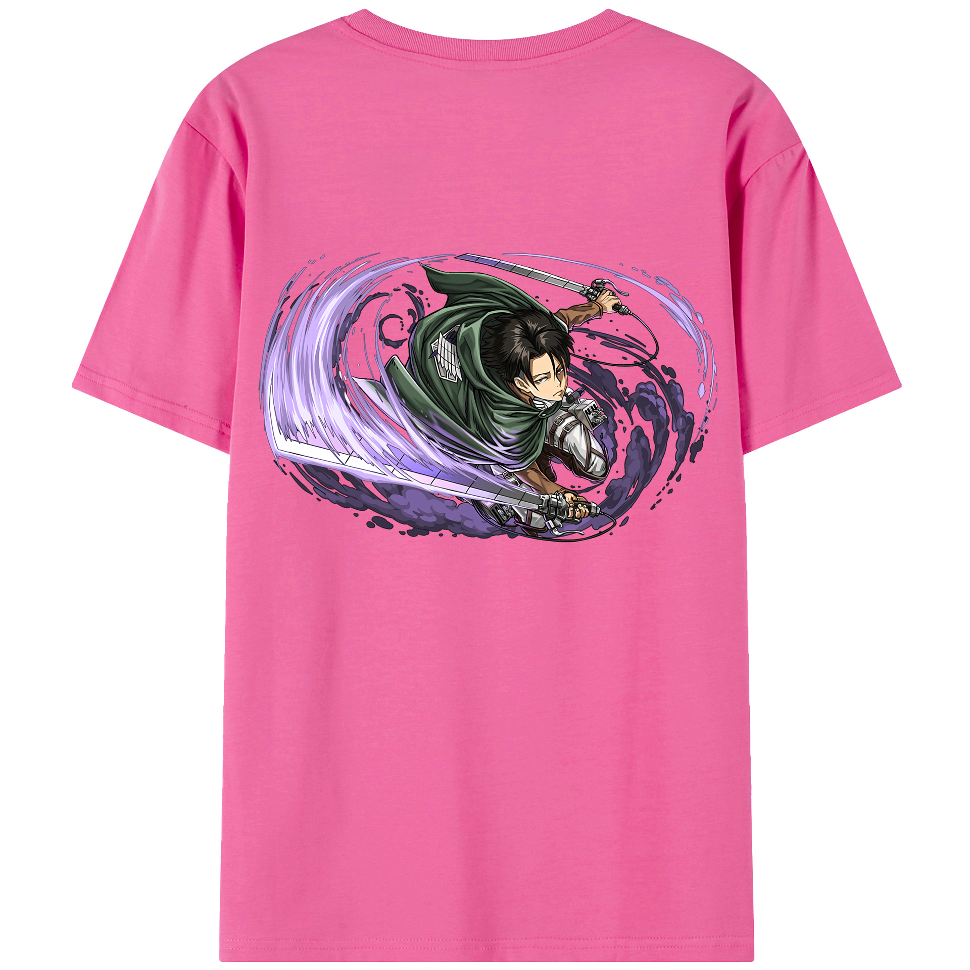 （画像用） 進撃の巨人 リヴァイ·アッカーマン Attack on Titan Levi Ackerman レディース半袖Tシャツ(バックプリント)